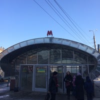 Photo taken at metro Pobeda by Sergey F. on 3/15/2017