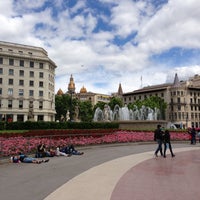 Photo taken at Plaça de Catalunya by Лилия🌺 on 5/19/2013