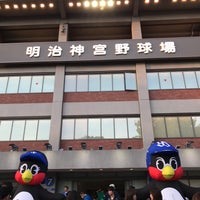 Photo taken at Meiji Jingu Stadium by nyauru m. on 4/22/2018