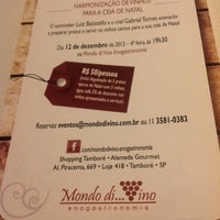 12/9/2012 tarihinde Andre A.ziyaretçi tarafından Mondo di Vino Enogastronomia'de çekilen fotoğraf