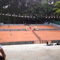 Photo taken at Quadras de Tênis by Rafaella C. on 11/3/2012