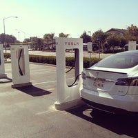 Photo taken at Tesla Supercharger by Virginia M. on 10/12/2013