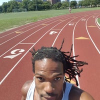 Photo taken at Lincoln Montrose Running Track by justin D. on 8/8/2016