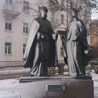 Photo taken at Памятник Петру и Февронии by Maxim L. on 10/28/2012