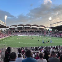 Photo taken at Matmut Stadium Gerland by Julie on 6/5/2022