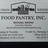Human Needs Food Pantry Montclair Nj