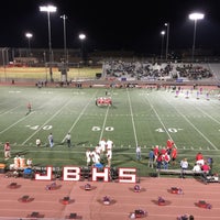 Photo taken at Memorial Field at John Burroughs High School by Dylan W. on 10/31/2015