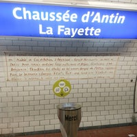 Photo taken at Métro Chaussée d&amp;#39;Antin-La Fayette [7,9] by Charles R. on 3/23/2022