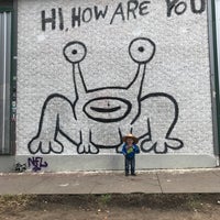Photo taken at Hi How Are You? | Jeremiah the Innocent Frog. (1993) mural by Daniel Johnston by ᴡ C. on 1/14/2017
