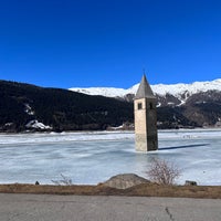 Photo taken at Reschensee / Lago di Resia by Dorine P. on 3/5/2023