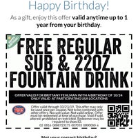 jersey mike's birthday free sub