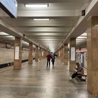Photo taken at metro Ulitsa 1905 Goda by Mikhail F. on 10/31/2021