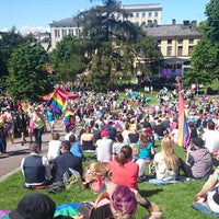 Photo taken at Helsinki Pride Info &amp;amp; Shop by Mirva M. on 6/28/2014