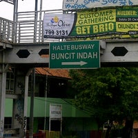 Photo taken at Halte TransJakarta Buncit Indah by Fauzan S. on 10/20/2012