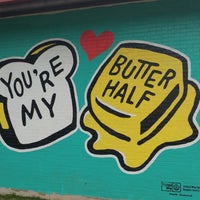 Photo taken at You&amp;#39;re My Butter Half (2013) mural by John Rockwell and the Creative Suitcase team by Kristi R. on 2/9/2018