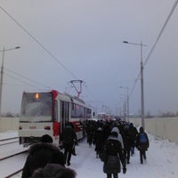 Photo taken at Станція швидкісного трамваю «Троєщина-2» by Viktor on 12/10/2013