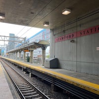 Photo taken at Stamford Transportation Center : Bus/Train (STM) Metro North &amp;amp; Amtrak by Max S. on 10/7/2023