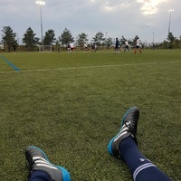 Photo taken at Chobham Academy Football Pitch by Mitchell M. on 7/18/2017