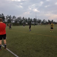 Photo taken at Chobham Academy Football Pitch by Mitchell M. on 8/22/2017