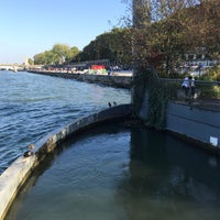 Photo taken at Archipel des Berges de Seine | Jardin flottant Niki de Saint Phalle by Olivier N. on 10/15/2017