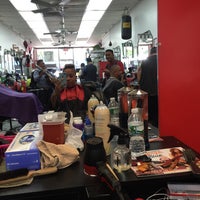 Photo taken at Javiel&amp;#39;s Knockout Barbershop by Valerie C. on 7/16/2015
