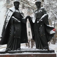 Photo taken at Памятник Петру и Февронии by Анастасия N. on 1/3/2013