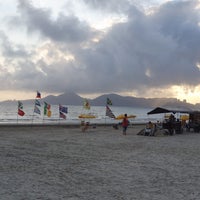 Photo taken at Embaré Beach by Watson K. on 10/3/2019