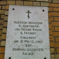 Photo taken at Russisch-orthodoxe Heilige Konstantin und Helena Kirche &amp;amp; Friedhof by Юлия on 3/31/2013