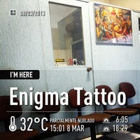 Photo taken at Enigma Tattoo &amp;amp; Piercing by Misael H. on 3/8/2013