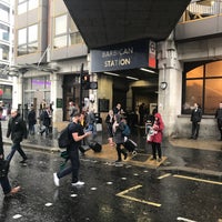 Photo taken at Barbican London Underground Station by Paul A. on 4/27/2017
