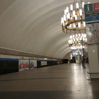 Photo taken at metro Chornaya Rechka by Pavel S. on 9/30/2017