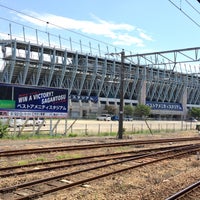 Photo taken at Ekimae Real Estate Stadium by T K. on 8/18/2015