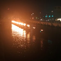 Photo taken at WaterFire - Memorial Park by Eric A. on 5/27/2018