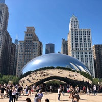 Photo taken at Cloud Gate by Anish Kapoor (2004) by Amanda I. on 9/16/2018