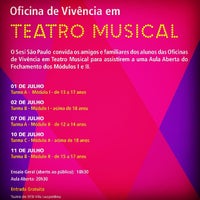 Photo taken at Oficina de Vivência em Teatro Musical - SESI 414 by Mauricio M. on 7/11/2014