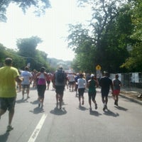 Photo taken at Peachtree Road Race Finish Line by Carol on 7/4/2012