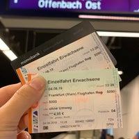 Photo taken at Bahnhof Frankfurt-Niederrad by Mary B. on 8/4/2019