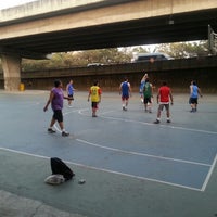 Photo taken at Basketball Court (under the highway) by Lebron M. on 2/5/2014