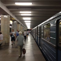 Photo taken at metro Polezhayevskaya by Alice M. on 7/6/2013