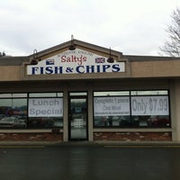 Photo taken at Salty&amp;#39;s Fish &amp;amp; Chips by John . on 2/3/2011