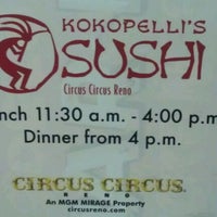 Photo taken at Kokopelli&amp;#39;s Sushi at Circus Circus Reno by Jo F. on 11/6/2011