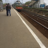 Photo taken at Ж/д платформа Кутузовская by Olesya on 4/30/2015
