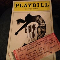 Photo taken at BRING IT ON @ St. James Theater by Reeya S. on 12/23/2012