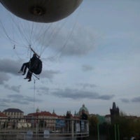 Photo taken at Baloon flying over Charles Bridge by Anton F. on 10/13/2012