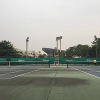 Photo taken at Tennis Court by Bom N. on 9/10/2018