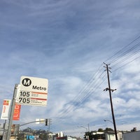 Photo taken at LA MTA Bus Stop Santa Monica &amp;amp; La Cienega (Stop #12150) by Arjan T. on 1/19/2016