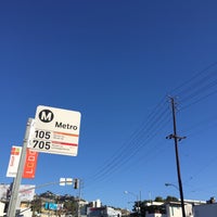 Photo taken at LA MTA Bus Stop Santa Monica &amp;amp; La Cienega (Stop #12150) by Arjan T. on 1/25/2016