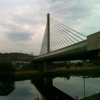 Photo taken at Ponte Engenheiro Jamil Sabino (Ponte Estaiada - Estação Santo Amaro) by Walace N. on 10/12/2013