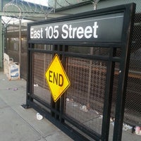 Photo taken at MTA Subway - E 105th St (L) by Tish W. on 6/1/2014