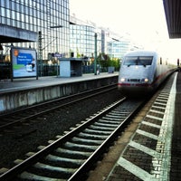 Photo taken at Bahnhof Frankfurt-Niederrad by Vugar G. on 5/5/2013